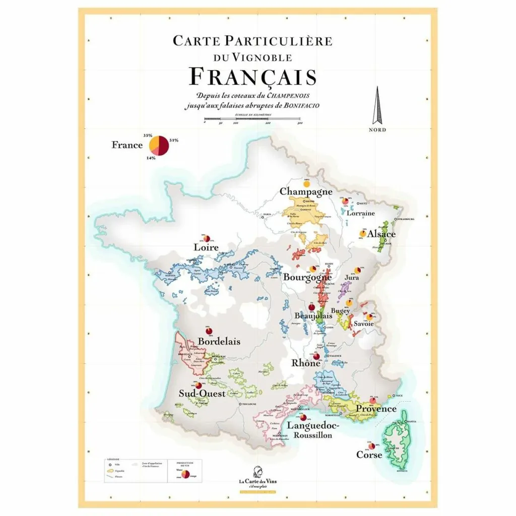 L'œnotourisme en France - Carte des vignobles français